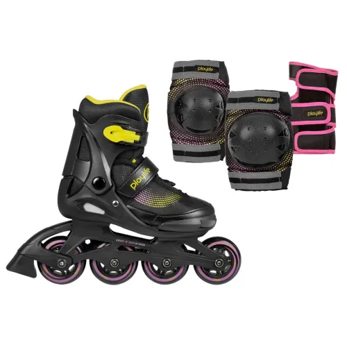 Hlavní obrázek - Dětské kolečkové brusle Playlife Joker Yellow Glow Combo, XS, 31-34, 4x, 72